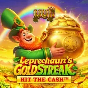 Visual na disenyo ng Leprechaun’s Gold Streak Hit The Cash na may temang Irish